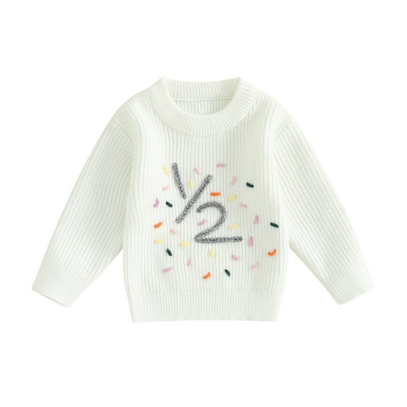 Bagilaanoe Newborn Baby Girl Knitted Sweater Long Sleeve Embroidery Pullover 3M 6M 12M Infant Warm Jumpers Tops Fall Loose Knitwear