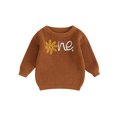thumbnail image 1 of Bagilaanoe Newborn Baby Girl Knitted Sweater Long Sleeve Flower Letter Pattern Pullover 6M 9M 12M 18M 24M Infant Warm Jumpers Tops Fall Loose Knitwear, 1 of 8