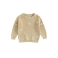 thumbnail image 1 of Bagilaanoe Newborn Baby Girl Knitted Sweater Long Sleeve Flower Pullover 3M 6M 9M 12M1 8M 24M Infant Warm Jumpers Tops Fall Loose Knitwear, 1 of 8
