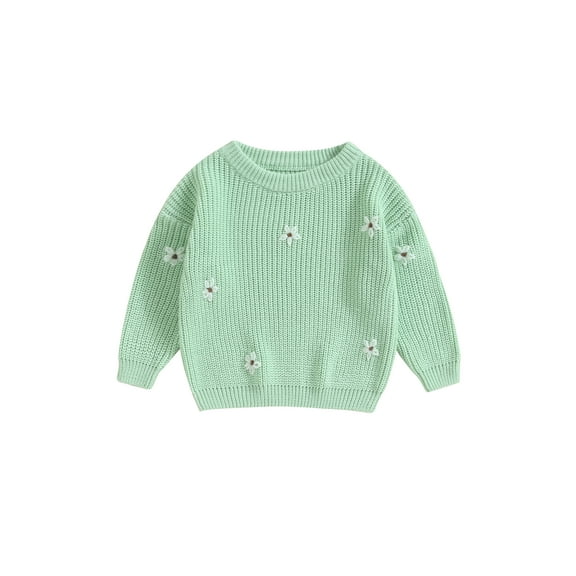 Bagilaanoe Newborn Baby Girl Knitted Sweater Long Sleeve Flower Pullover 3M 6M 9M 12M1 8M 24M Infant Warm Jumpers Tops Fall Loose Knitwear