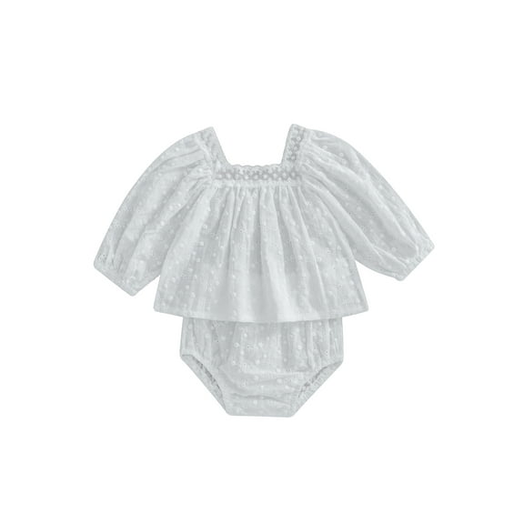 Bagilaanoe Newborn Baby Girl Long Sleeve Tops   Shorts 6 12 18 24 Months Infant 2pcs Lace Flowers Summer Clothing