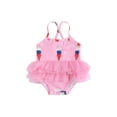 thumbnail image 1 of Bagilaanoe Newborn Baby Girl One-Piece Swimsuit Print Sleeveless Tulle Swimwear 3M 6M 12M 18M 24M Infant Summer Ruffle Bathing Suit, 1 of 7