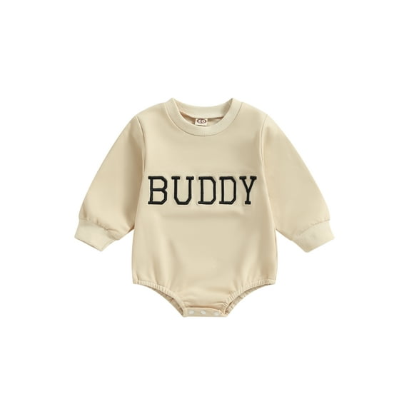Bagilaanoe Newborn Baby Girl Oversized Romper Sweatshirt Long Sleeve Bodysuit Letter Embroidery Pullover 3M 6M 12M 18M 24M Infant Casual Tee Tops