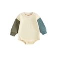 thumbnail image 1 of Bagilaanoe Newborn Baby Girl Oversized Romper Sweatshirt Long Sleeve Bodysuits Contrast Color Pullover 3M 6M 12M 18M 24M Infant Casual Tee Tops, 1 of 9