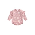 thumbnail image 1 of Bagilaanoe Newborn Baby Girl Oversized Romper Sweatshirt Long Sleeve Bodysuits Flower Print Pullover 3M 6M 12M 18M Infant Casual Tee Tops, 1 of 6