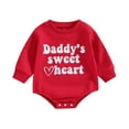 thumbnail image 1 of Bagilaanoe Newborn Baby Girl Oversized Romper Sweatshirt Long Sleeve Bodysuits Heart Letter Print Pullover 3M 6M 12M 18M Infant Casual Tee Tops, 1 of 6