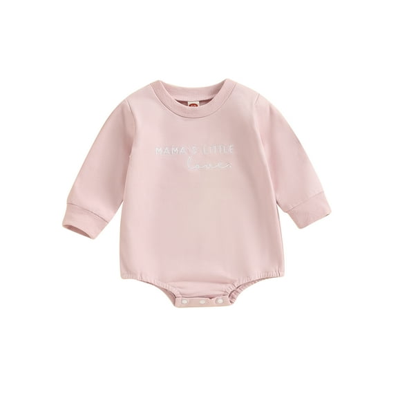 Bagilaanoe Newborn Baby Girl Oversized Romper Sweatshirt Long Sleeve Bodysuits Letter Embroidery Pullover 3M 6M 12M 18M 24M Infant Casual Tee Tops