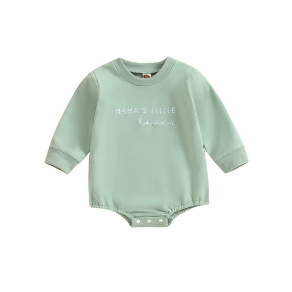 Bagilaanoe Newborn Baby Girl Oversized Romper Sweatshirt Long Sleeve Bodysuits Letter Embroidery Pullover 3M 6M 12M 18M 24M Infant Casual Tee Tops