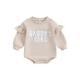 thumbnail image 1 of Bagilaanoe Newborn Baby Girl Oversized Romper Sweatshirt Long Sleeve Bodysuits Letter Embroidery Pullover 3M 6M 12M 18M Infant Casual Tee Tops, 1 of 9