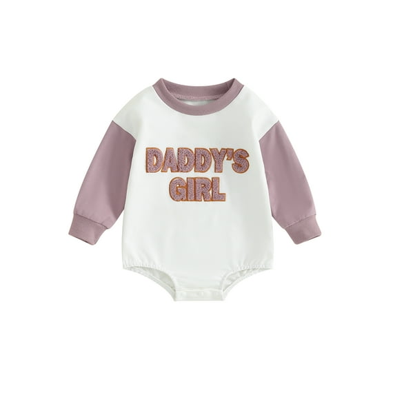 Bagilaanoe Newborn Baby Girl Oversized Romper Sweatshirt Long Sleeve Bodysuits Letter Embroidery Pullover 3M 6M 12M 18M Infant Casual Tee Tops