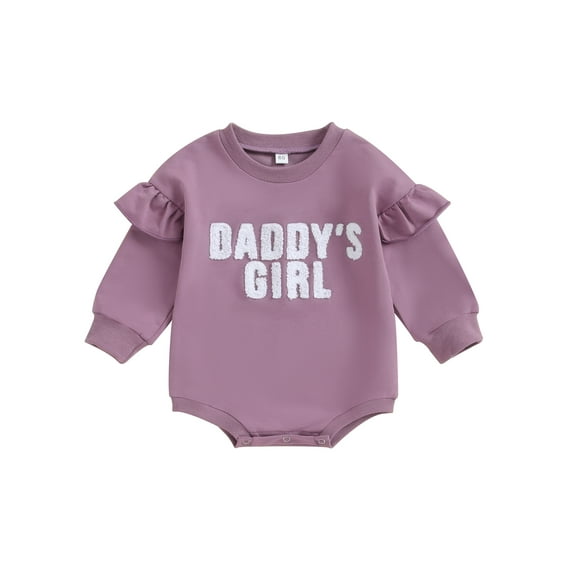 Bagilaanoe Newborn Baby Girl Oversized Romper Sweatshirt Long Sleeve Bodysuits Letter Embroidery Pullover 3M 6M 12M 18M Infant Casual Tee Tops