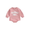 thumbnail image 1 of Bagilaanoe Newborn Baby Girl Oversized Romper Sweatshirt Long Sleeve Bodysuits Letter Embroidery Pullover 3M 6M 12M 18M Infant Casual Tee Tops, 1 of 9