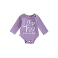 thumbnail image 1 of Bagilaanoe Newborn Baby Girl Oversized Romper Sweatshirt Long Sleeve Bodysuits Letter Print Pullover 0-3 Months Infant Casual Tee Tops, 1 of 6