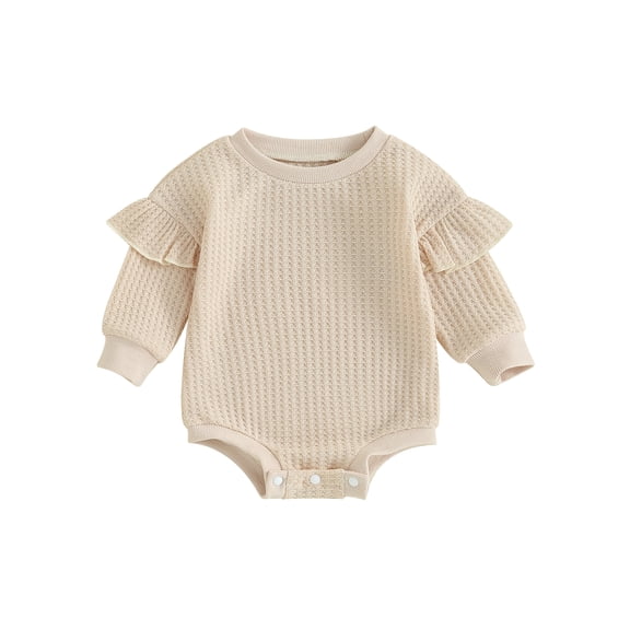 Bagilaanoe Newborn Baby Girl Oversized Romper Sweatshirt Long Sleeve Bodysuits Letter Print Pullover 3M 6M 12M 18M Infant Casual Tee Tops