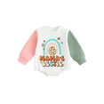 thumbnail image 1 of Bagilaanoe Newborn Baby Girl Oversized Romper Sweatshirt Long Sleeve Bodysuits Letter Print Pullover 3M 6M 12M 18M Infant Casual Tee Tops, 1 of 9