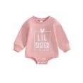 thumbnail image 1 of Bagilaanoe Newborn Baby Girl Oversized Romper Sweatshirt Long Sleeve Bodysuits Letter Print Pullover 3M 6M 12M 18M Infant Casual Tee Tops, 1 of 9