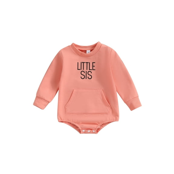 Bagilaanoe Newborn Baby Girl Oversized Romper Sweatshirt Long Sleeve Bodysuits Letter Print Pullover 3M 6M 12M 18M Infant Casual Tee Tops