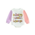 thumbnail image 1 of Bagilaanoe Newborn Baby Girl Oversized Romper Sweatshirt Long Sleeve Bodysuits Letter Print Pullover 3M 6M 12M 18M Infant Casual Tee Tops, 1 of 8