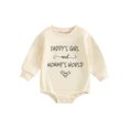 thumbnail image 1 of Bagilaanoe Newborn Baby Girl Oversized Romper Sweatshirt Long Sleeve Bodysuits Letter Print Pullover 3M 6M 12M 18M Infant Casual Tee Tops, 1 of 8