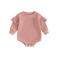thumbnail image 1 of Bagilaanoe Newborn Baby Girl Oversized Romper Sweatshirt Long Sleeve Bodysuits Letter Print Pullover 3M 6M 12M 18M Infant Casual Tee Tops, 1 of 9