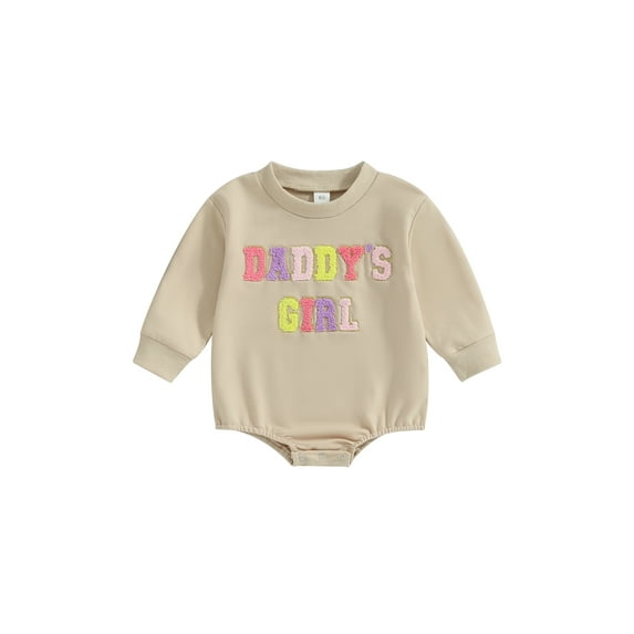 Bagilaanoe Newborn Baby Girl Oversized Romper Sweatshirt Long Sleeve Bodysuits Letter Print Pullover 3M 6M 12M 18M Infant Casual Tee Tops