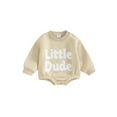 thumbnail image 1 of Bagilaanoe Newborn Baby Girl Oversized Romper Sweatshirt Long Sleeve Bodysuits Letter Print Pullover 3M 6M 9M 12M 18M Infant Casual Tee Tops, 1 of 9
