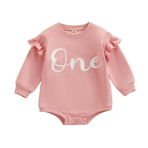Bagilaanoe Newborn Baby Girl Oversized Romper Sweatshirt Long Sleeve Bodysuits Letter Print Pullover 6M 12M 18M Infant Casual Tee Tops