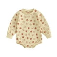 thumbnail image 1 of Bagilaanoe Newborn Baby Girl Oversized Romper Sweatshirt Long Sleeve Bodysuits Print Pullover 6M 12M 18M 24M Infant Casual Tee Tops, 1 of 7