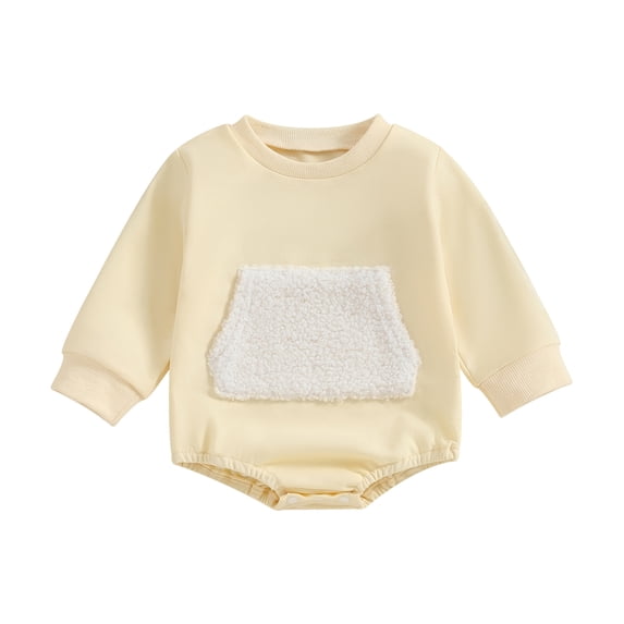 Bagilaanoe Newborn Baby Girl Oversized Romper Sweatshirt Long Sleeve Bodysuits Pullover 3M 6M 12M 18M Infant Casual Tee Tops