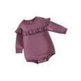 thumbnail image 1 of Bagilaanoe Newborn Baby Girl Oversized Romper Sweatshirt Long Sleeve Bodysuits Ruffled Pullover 3M 6M 9M 12M 18M Infant Casual Tee Tops, 1 of 8