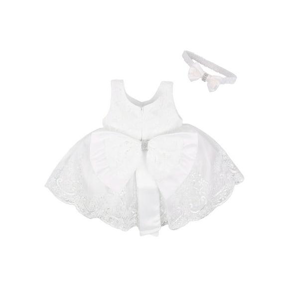 Bagilaanoe Newborn Baby Girl Party Dress Floral Print Sleeveless A-line Princess Dresses + Hairband 3M 6M 12M 18M 24M Infant Lace Patchwork Tulle Skirt