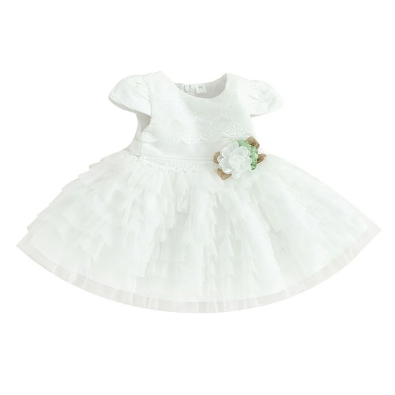 Bagilaanoe Newborn Baby Girl Party Dress Short Sleeve A-line Princess Dresses 6M 12M 18M 24M Infant Patchwork Tulle Skirt