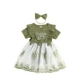 thumbnail image 1 of Bagilaanoe Newborn Baby Girl Romper Dress Print Short Sleeve Bodysuits + Headband 3M 6M 12M 18M 24M Infant Patchwork Flower A-line Skirt, 1 of 8