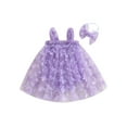 thumbnail image 1 of Bagilaanoe Newborn Baby Girl Rompers Dress 3D Butterfly Sleeveless Bodysuit + Headband 3M 6M 12M 18M 24M Infant Tulle One Piece Jumpsuit, 1 of 9