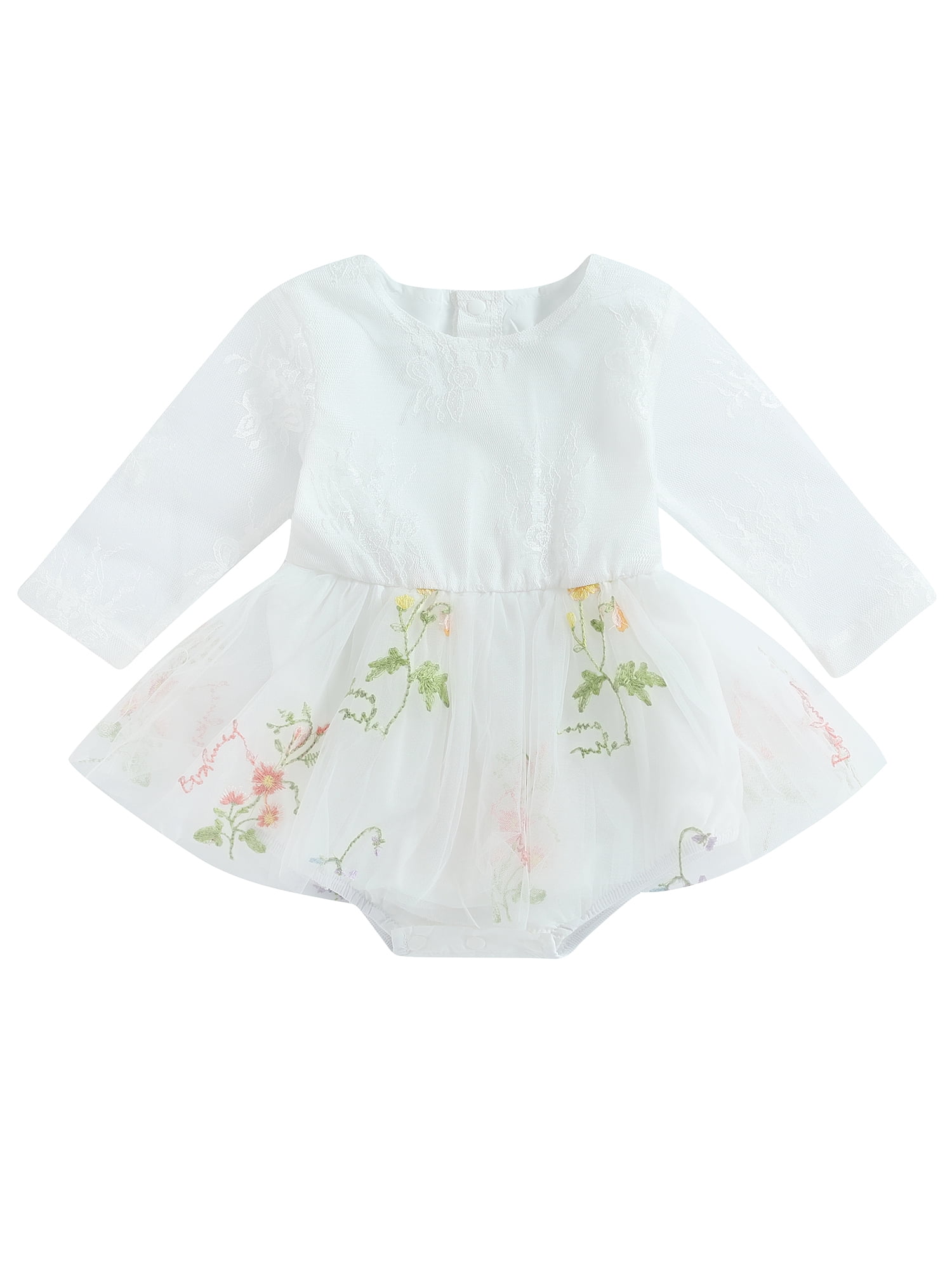 Bagilaanoe Newborn Baby Girl Rompers Dress Butterfly Flower Embroidery ...