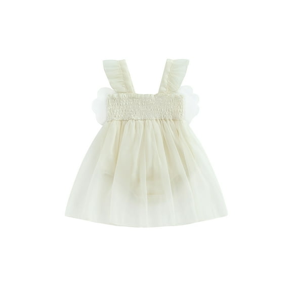 Bagilaanoe Newborn Baby Girl Rompers Dress Butterfly Fly Sleeve Bodysuit 6M 12M 18M 24M Infant Tulle A-line Princess Dresses