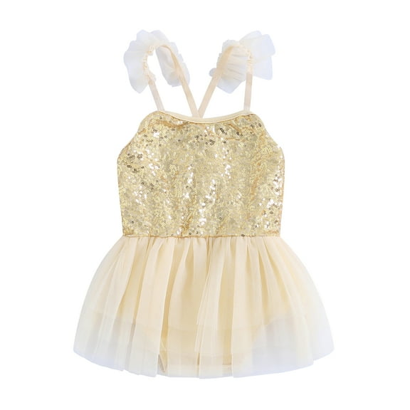 Bagilaanoe Newborn Baby Girl Rompers Dress Sequins Sleeveless Bodysuits   Headband 3M 6M 12M 18M 24M Infant Tulle Patchwork A-line Dresses