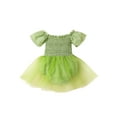 thumbnail image 1 of Bagilaanoe Newborn Baby Girl Rompers Dress Short Sleeve Bodysuit 3M 6M 12M 18M Infant Pleated Mesh One Piece Jumpsuit, 1 of 7