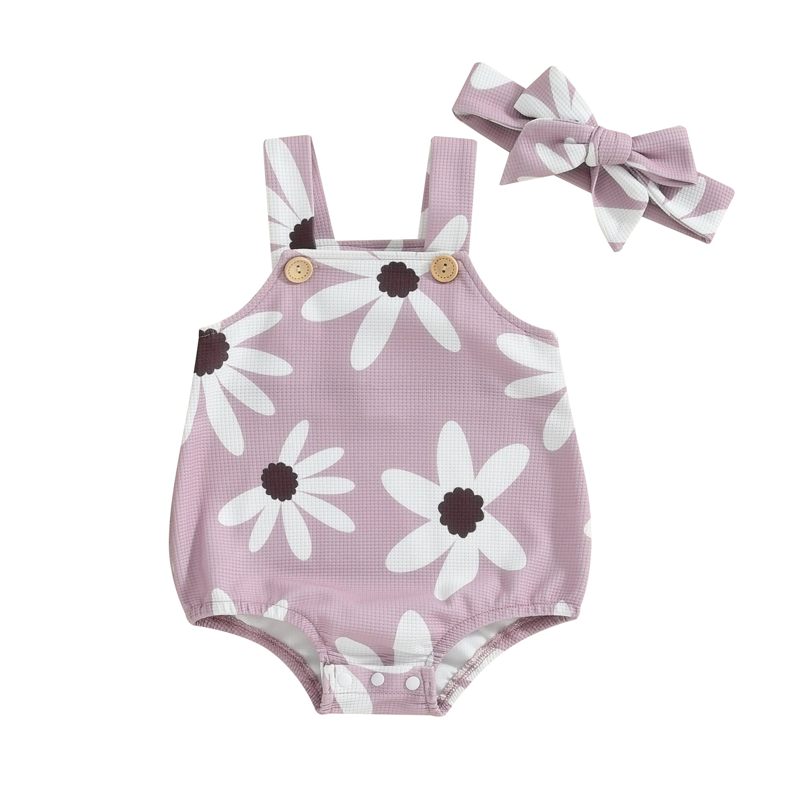 Bagilaanoe Newborn Baby Girl Rompers Floral Print Sleeveless Bodysuit ...