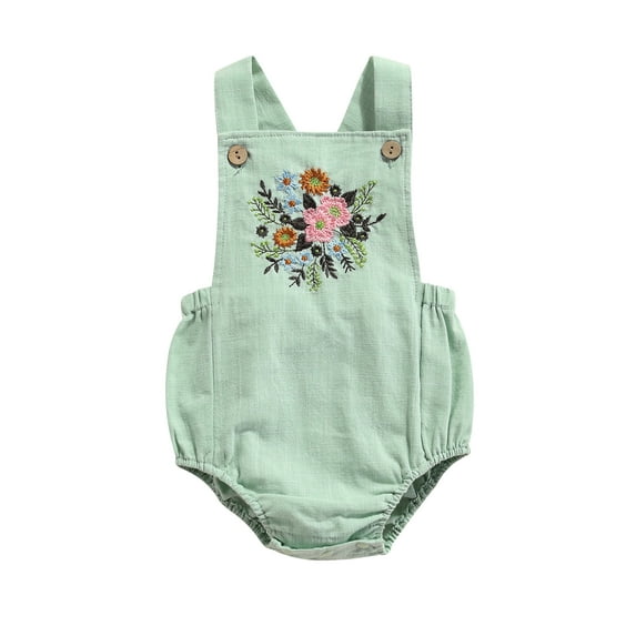Bagilaanoe Newborn Baby Girl Rompers Flower Embroidery Sleeveless Bodysuit 3M 6M 9M 12M 18M Infant Summer One Piece Jumpsuit