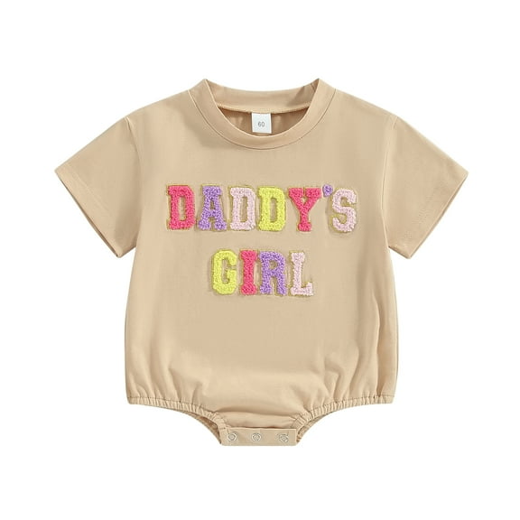 Bagilaanoe Newborn Baby Girl Rompers Letter Embroidered Short Sleeve Bodysuits 3M 6M 12M 18M Infant Casual One Piece Short Jumpsuit