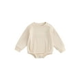 thumbnail image 1 of Bagilaanoe Newborn Baby Girl Rompers Letter Embroidery Long Sleeve Bodysuit 6M 9M 12M 24M Infant Loose One Piece Jumpsuit, 1 of 8