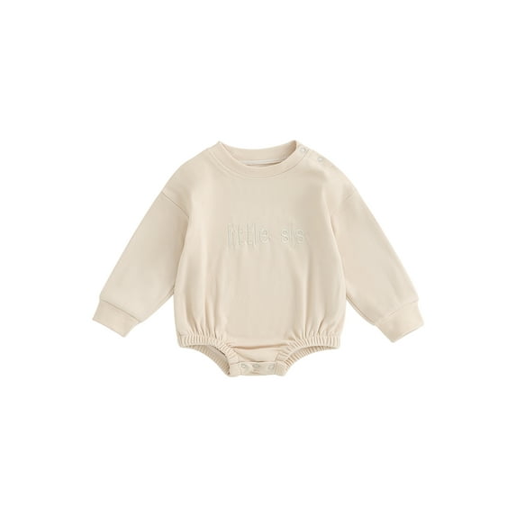 Bagilaanoe Newborn Baby Girl Rompers Letter Embroidery Long Sleeve Bodysuit 6M 9M 12M 24M Infant Loose One Piece Jumpsuit
