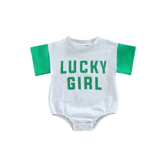 Bagilaanoe Newborn Baby Girl Rompers Letter Print Contrast Color Short Sleeve Bodysuits 3M 6M 9M 12M Infant Casual One Piece Short Jumpsuit