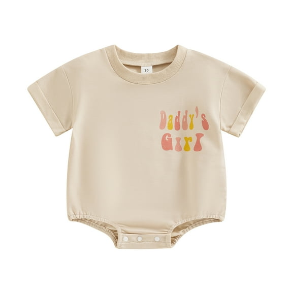 Bagilaanoe Newborn Baby Girl Rompers Letter Print Short Sleeve Bodysuits 3M 6M 12M 18M 24M Infant Casual One Piece Short Jumpsuit