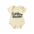 thumbnail image 1 of Bagilaanoe Newborn Baby Girl Rompers Letter Print Short Sleeve Bodysuits 3M 6M 12M 18M Infant Casual One Piece Short Jumpsuit, 1 of 8