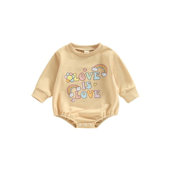 Bagilaanoe Newborn Baby Girl Rompers Letters Flower Rainbow Print Long Sleeve Bodysuits 3M 6M 12M 18M Infant Casual One Piece Short Jumpsuit