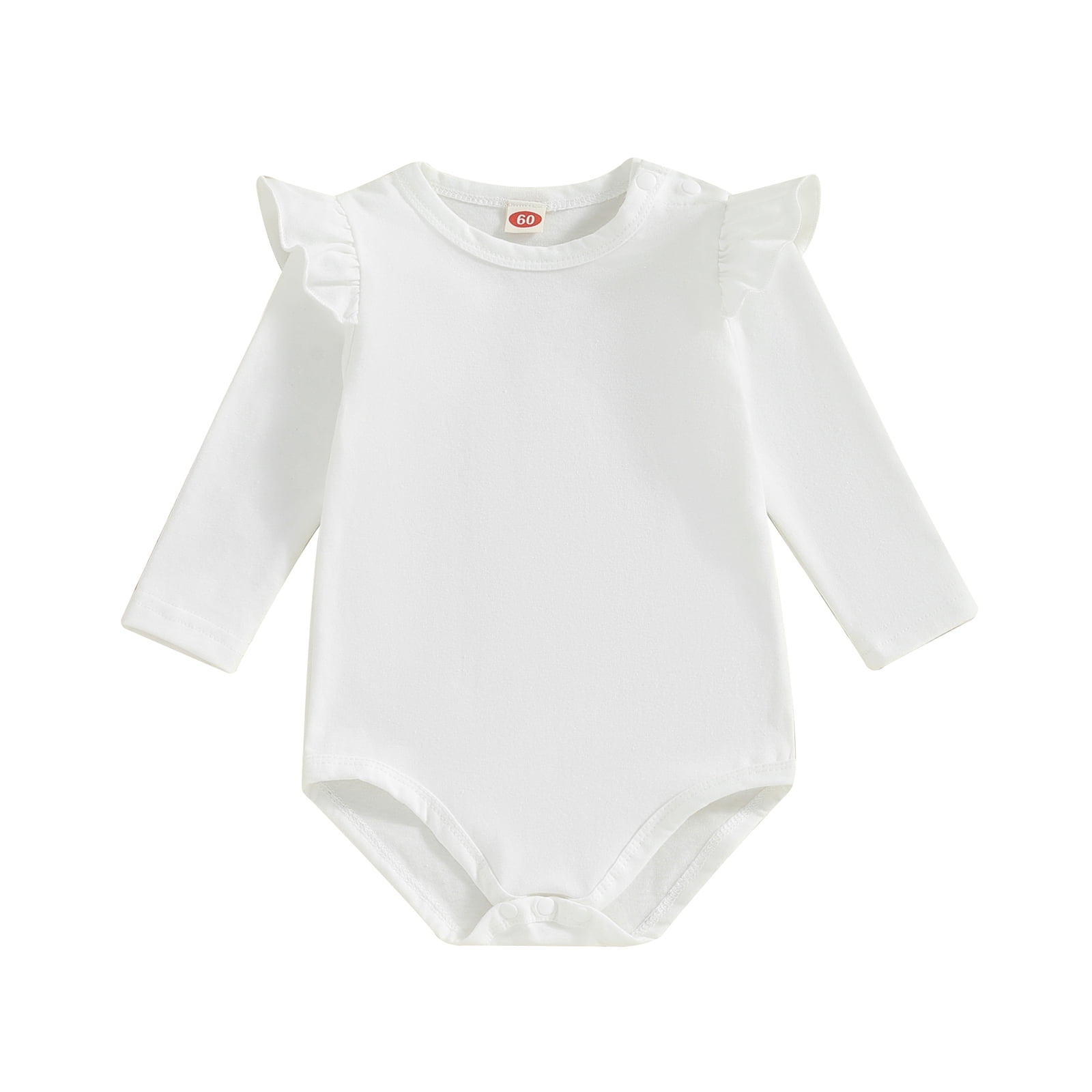 Garanimals Baby Girl Long Sleeve Rib Bodysuit, White, 0-24 Months