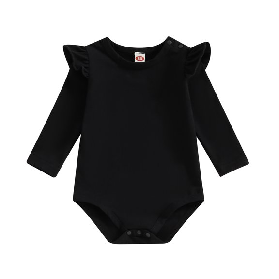 Bagilaanoe Newborn Baby Girl Rompers Long Sleeve Bodysuits 6M 12M 18M Infant Casual One Piece Short Jumpsuit