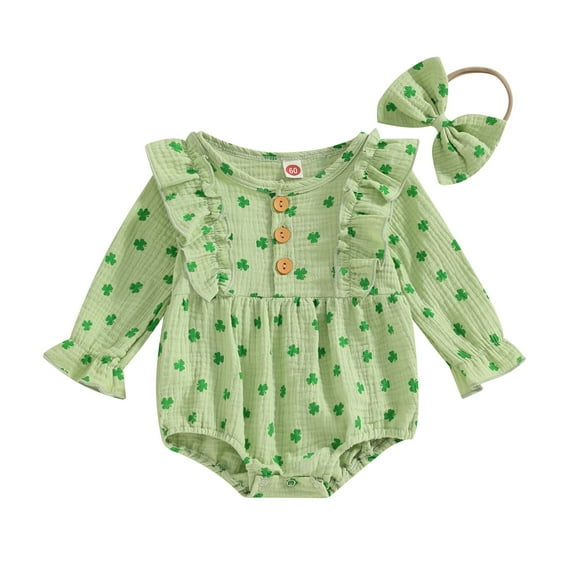 Bagilaanoe Newborn Baby Girl Rompers Print Long Sleeve Bodysuit Hairband 3M 6M 9M 12M Infant Spring One Piece Jumpsuit
